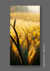 北欧黄色田园风光丰收玄关装饰画