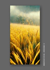 北欧黄色田园风光丰收玄关装饰画