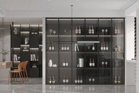 现代极简轻奢餐厅背景墙