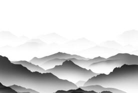 高清分层水墨山水打印图