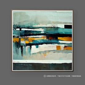 现代风蓝色纹理抽象艺术北欧挂画