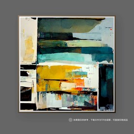 现代风蓝色纹理抽象艺术北欧挂画