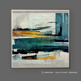 现代风蓝色纹理抽象艺术北欧挂画