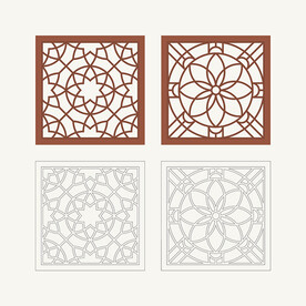 正方形窗花格 花窗 中式图案