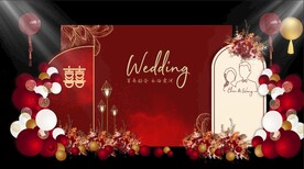 红色喜宴订婚背景婚礼