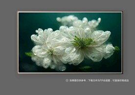 白色唯美抽象立体花朵装饰画