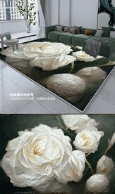 北欧轻奢浪漫清新玫瑰花朵地毯