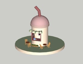 创意吸管小店建模
