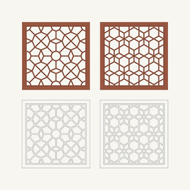 正方形窗花格 花窗 中式图案