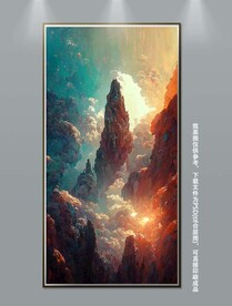 梦幻立体抽象海浪玄关装饰画