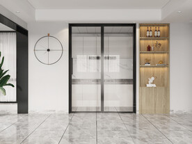 现代极简餐厅背景墙