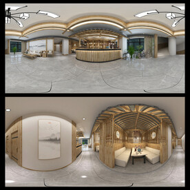 茶楼大厅卡座效果图