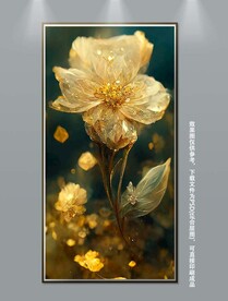 现代轻奢立体花朵玄关装饰画