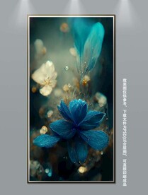 现代立体花朵水晶花玄关装饰画