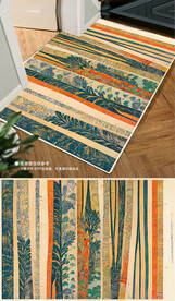 欧式复古轻奢花纹地垫地毯