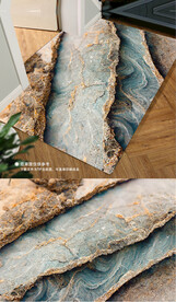 欧式复古轻奢大理石花纹地垫地毯