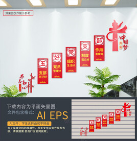 五好党支部楼梯文化墙