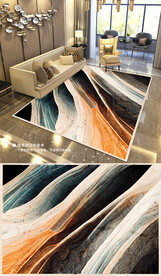 现代简约抽象复古艺术地毯地垫