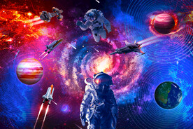 星空宇航员背景墙