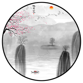 意境水墨山水画