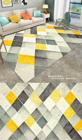 现代轻奢极简几何唯美地毯地垫