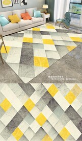 现代轻奢极简几何唯美地毯地垫