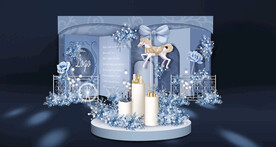 雾霾蓝婚礼迎宾区