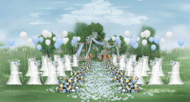 蓝色户外仪式区