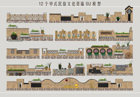 中式民俗文化景墙