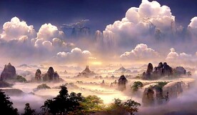 新中式山水艺术风景装饰画