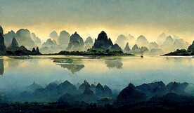 中国风现代创意山水装饰画