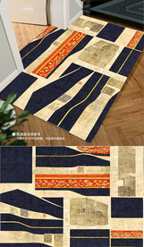 欧式复古轻奢花纹地垫地毯