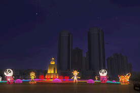 春节街道亮化 PSD分层效果 