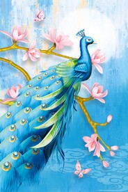 孔雀玉兰装饰画