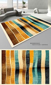 深色绿色复古花纹客厅地毯地垫