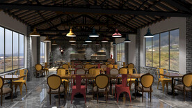 复古餐厅设计案例效果图