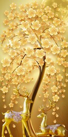 麋鹿发财树玄关