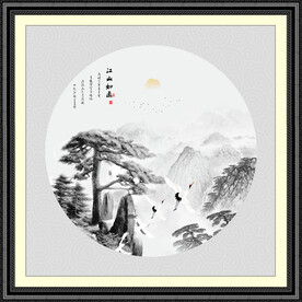 迎客松水墨画