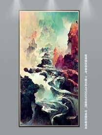 抽象中国风山水水墨意境装饰画