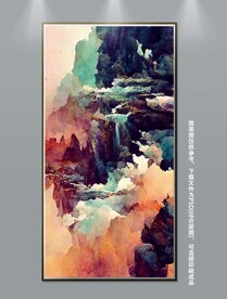 抽象中国风山水水墨意境装饰画