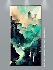 抽象中国风山水水墨意境装饰画