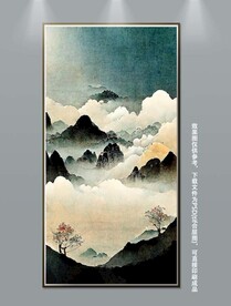 创意抽象中国风山水艺术装饰画