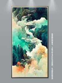 创意抽象中国风山水艺术装饰画