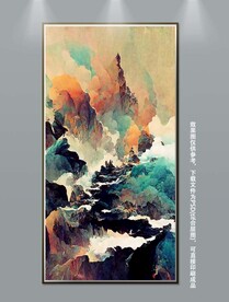 创意抽象中国风山水艺术装饰画