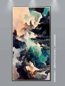 创意抽象中国风山水艺术装饰画