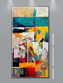 高级现代油画抽象肌理玄关装饰画