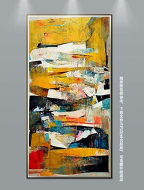 高级现代油画抽象肌理玄关装饰画