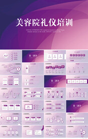 紫色大气美容院礼仪培训PPT
