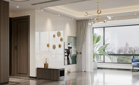 现代极简 轻奢客厅 空场景