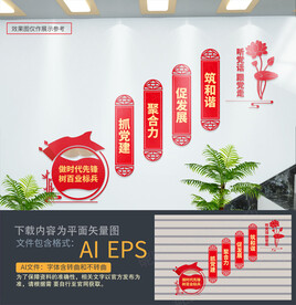 企业党建楼梯文化墙